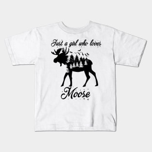 Just A Teacher Who Loves Moose Kids T-Shirt